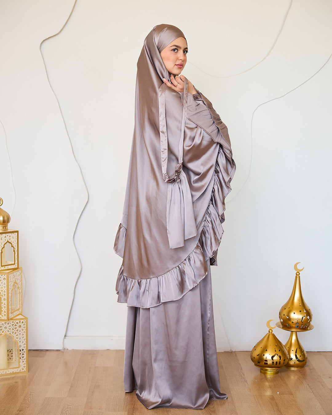 NUDE SATIN SET ISDAL