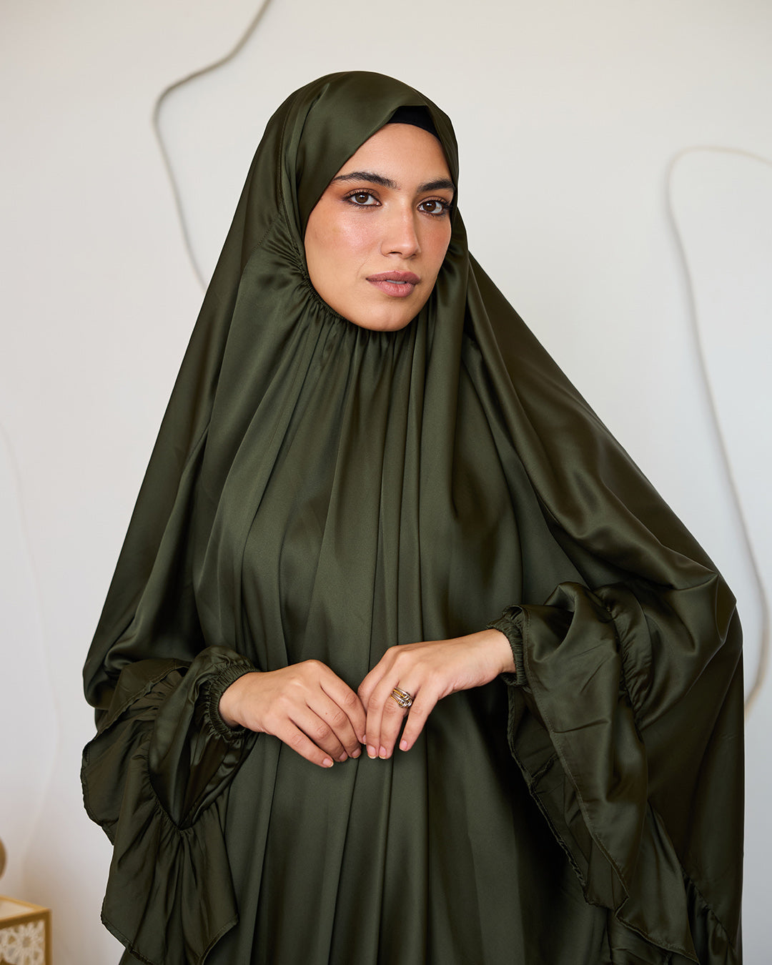 OLIVE SATIN SET ISDAL