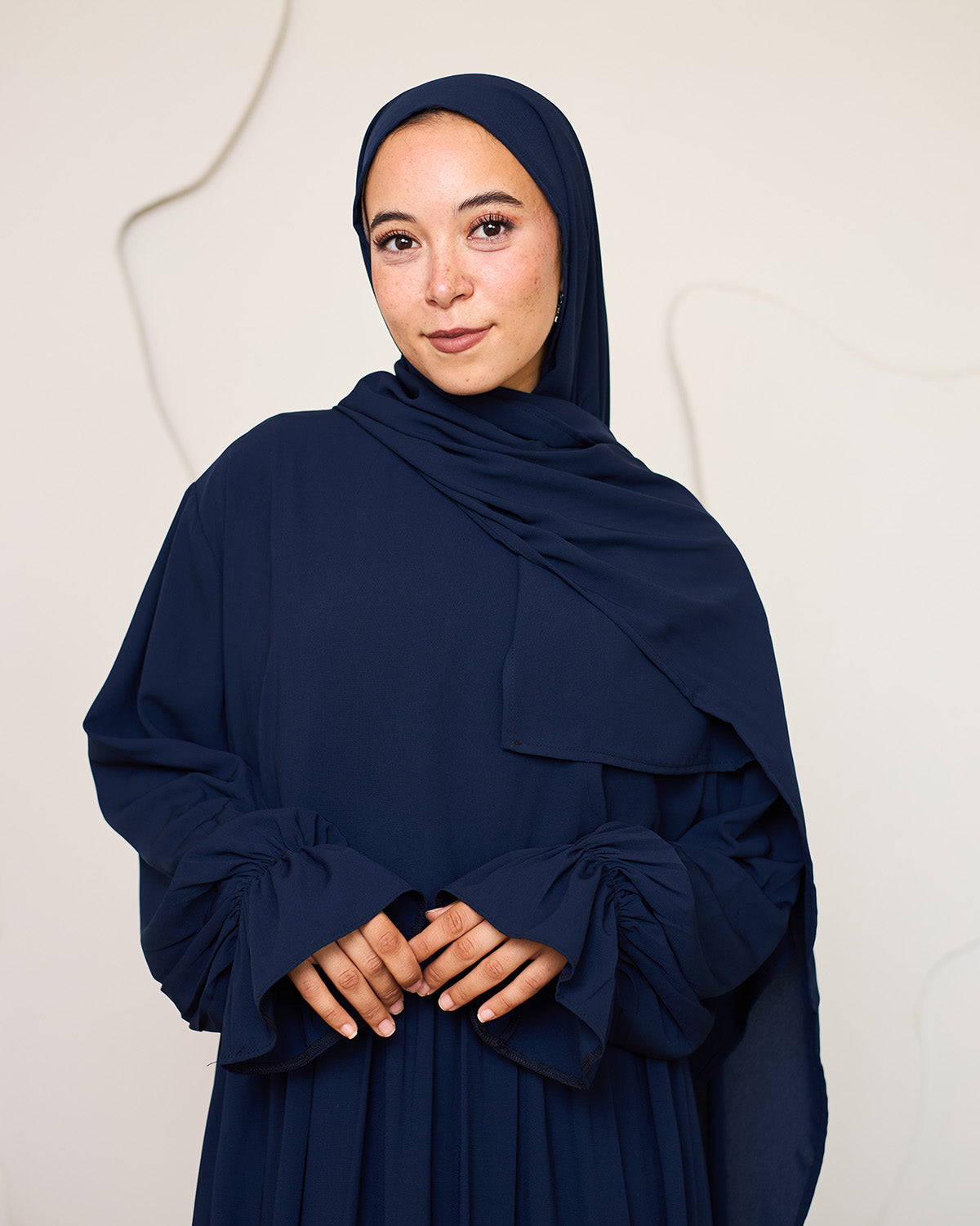 NAVY BLUE CREPE DRESSY ISDAL