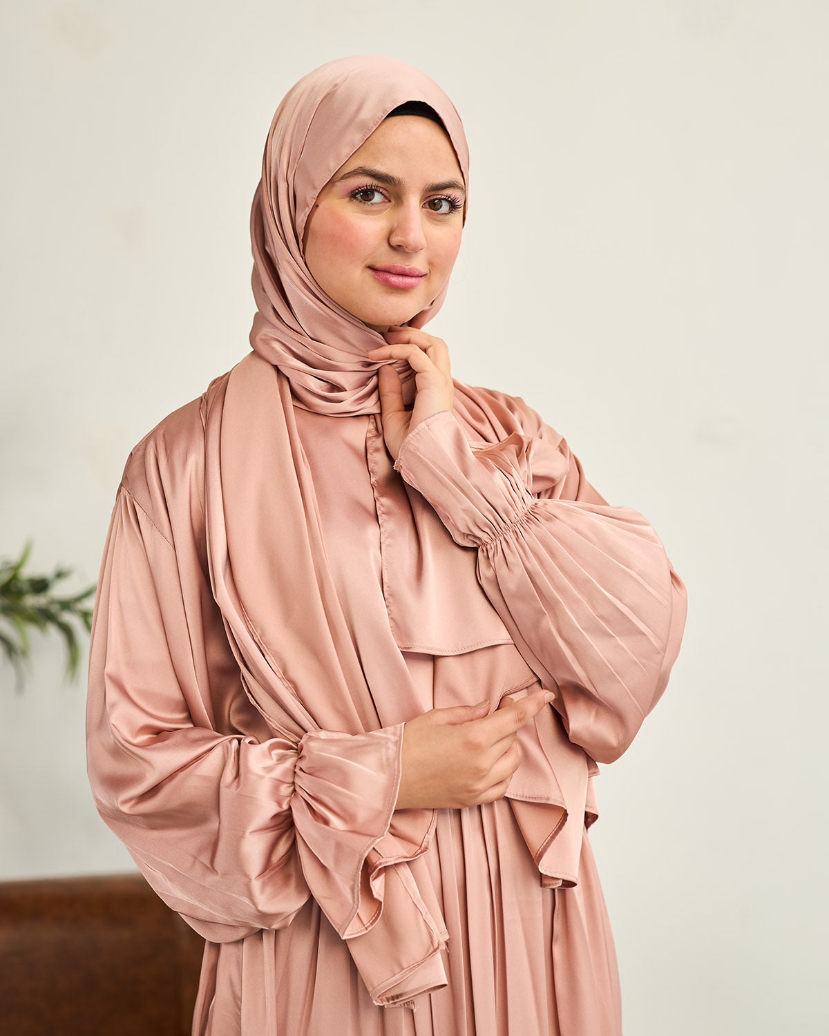 BLUSH PINK SATIN DRESS ISDAL