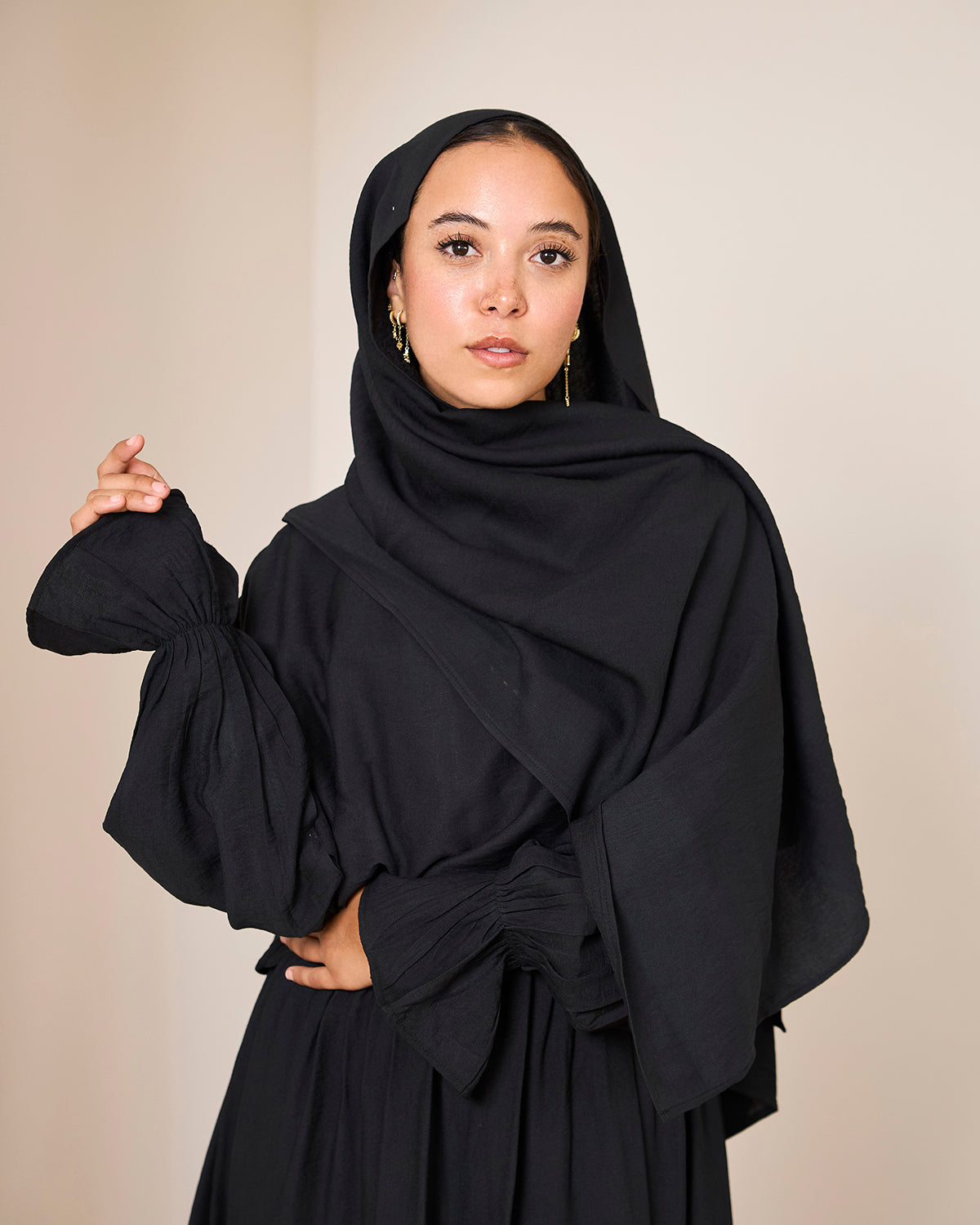 BLACK LINEN DRESSY ISDAL