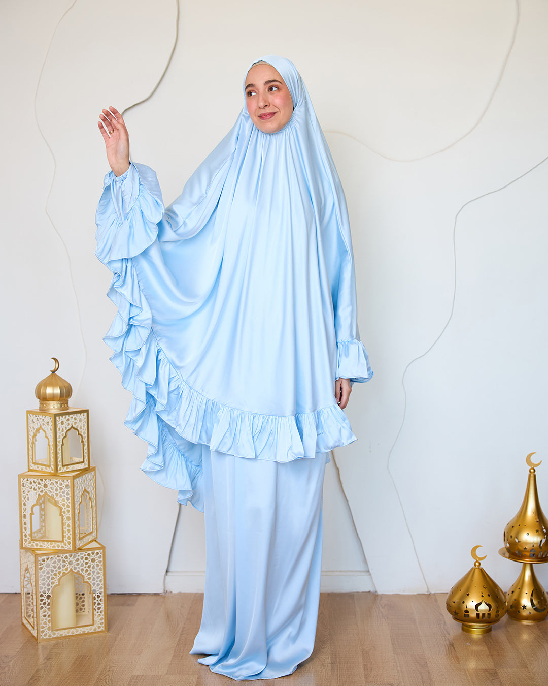 BABY BLUE SATIN SET ISDAL