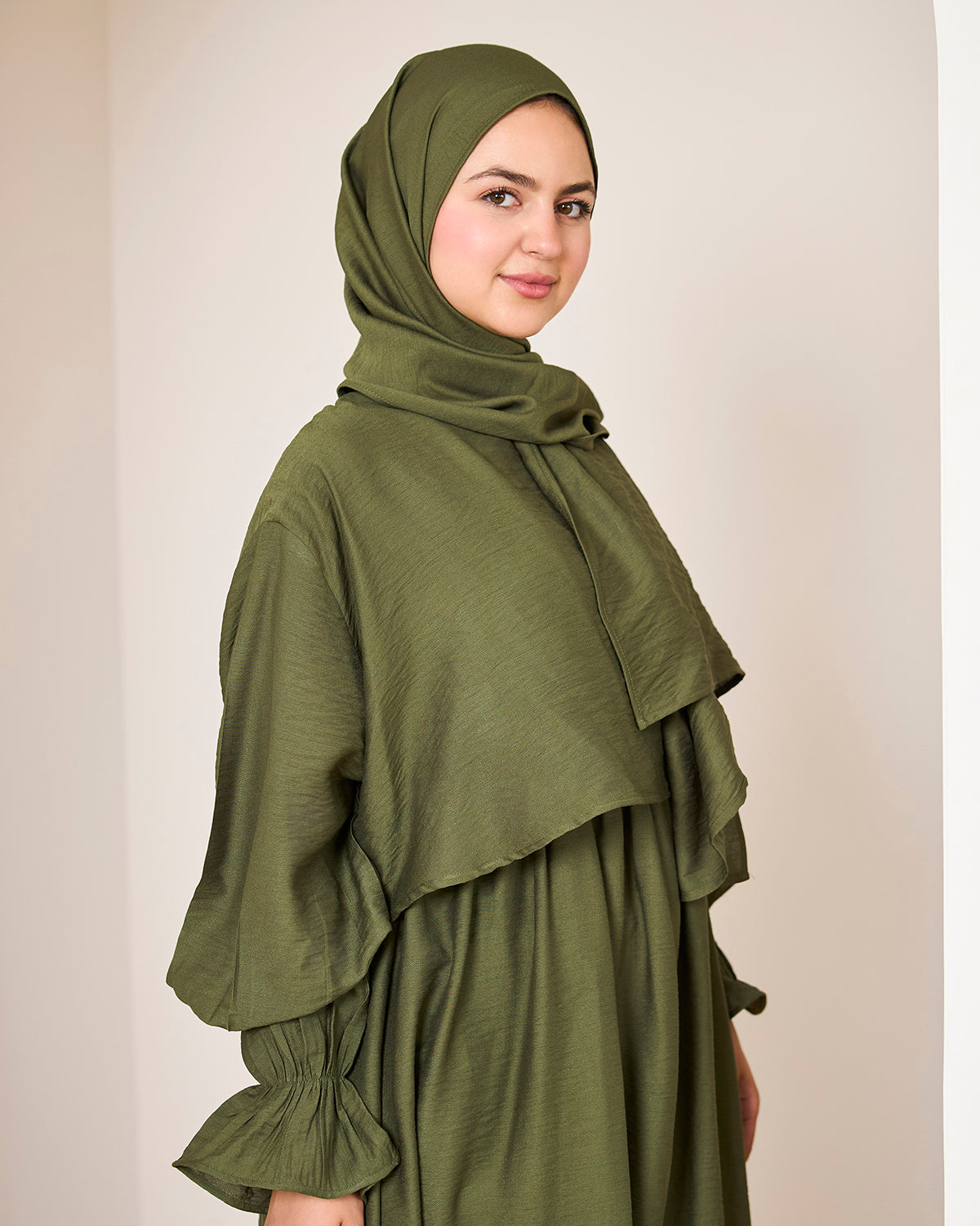 OLIVE LINEN DRESSY ISDAL
