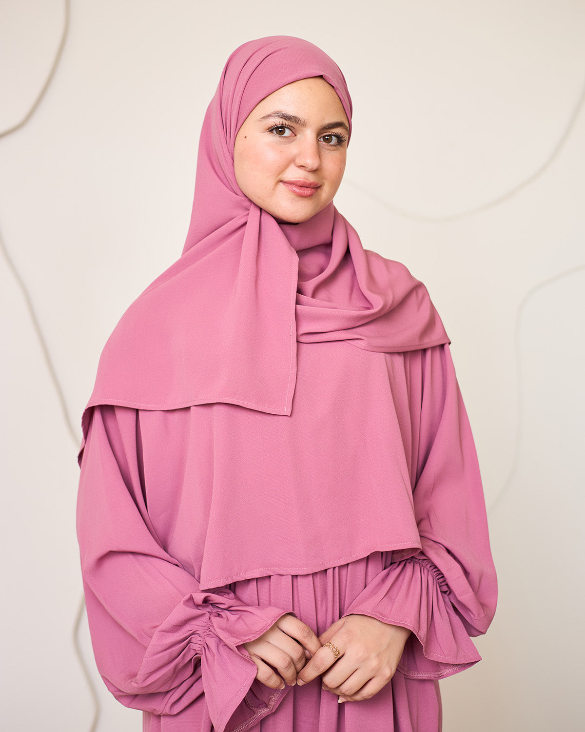 PINK ROSE CREPE DRESSY ISDAL