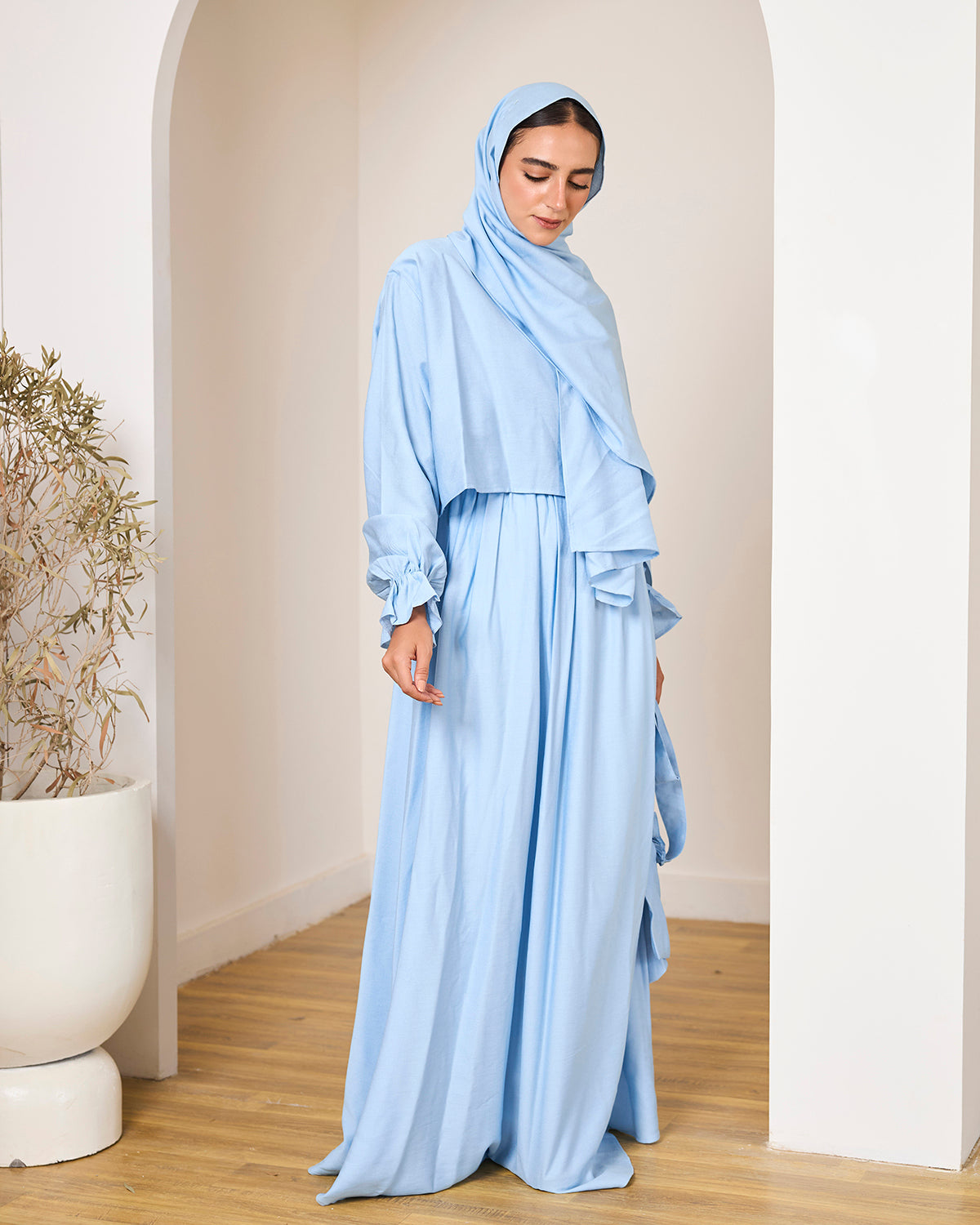 BABY BLUE LINEN DRESSY ISDAL