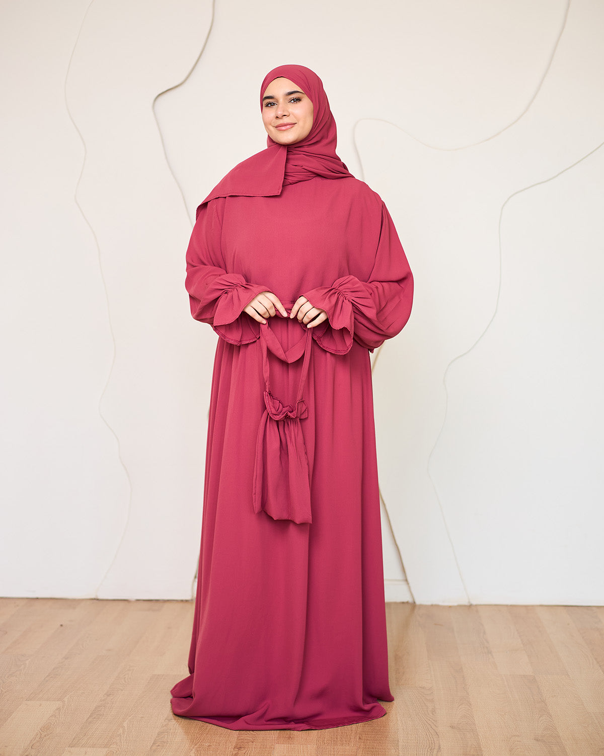 BRICK RED CREPE DRESSY ISDAL