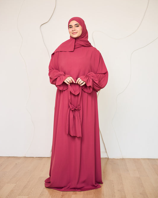 BRICK RED CREPE DRESSY ISDAL