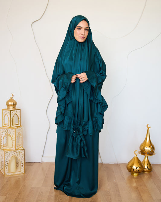 TEAL SATIN SET ISDAL