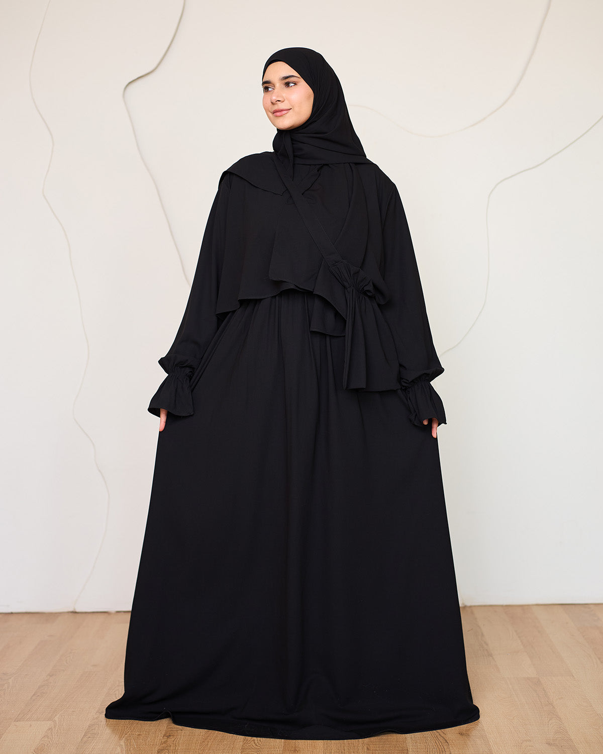 BLACK CREPE DRESSY ISDAL