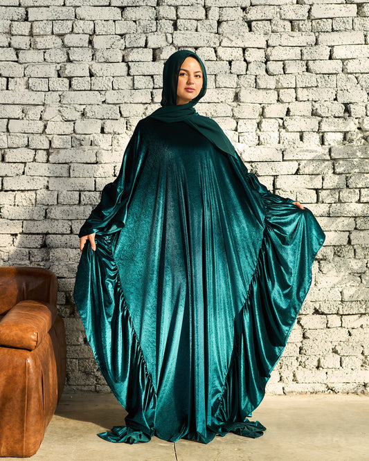 GREEN VELVET RUFFLES ISDAL