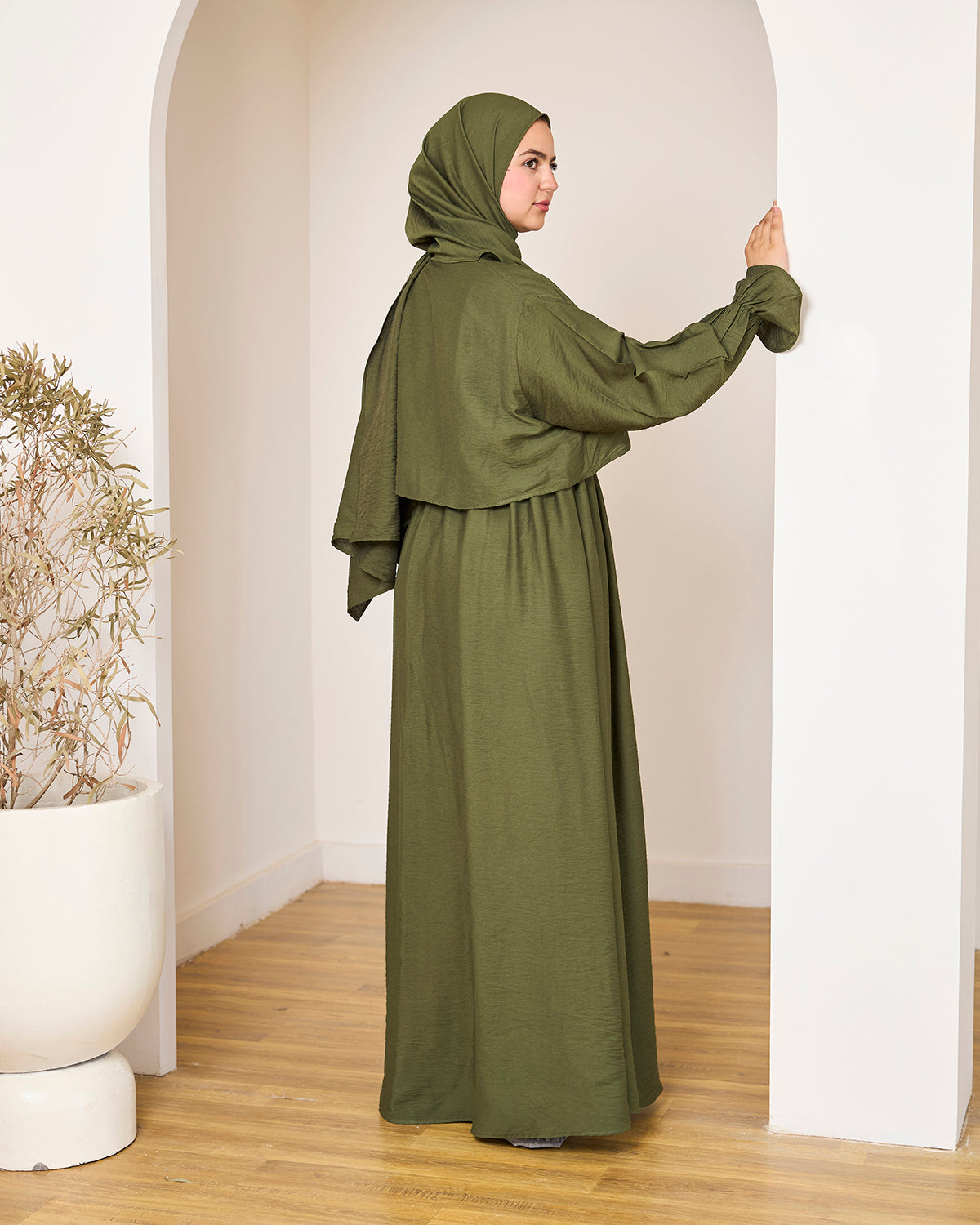 OLIVE LINEN DRESSY ISDAL