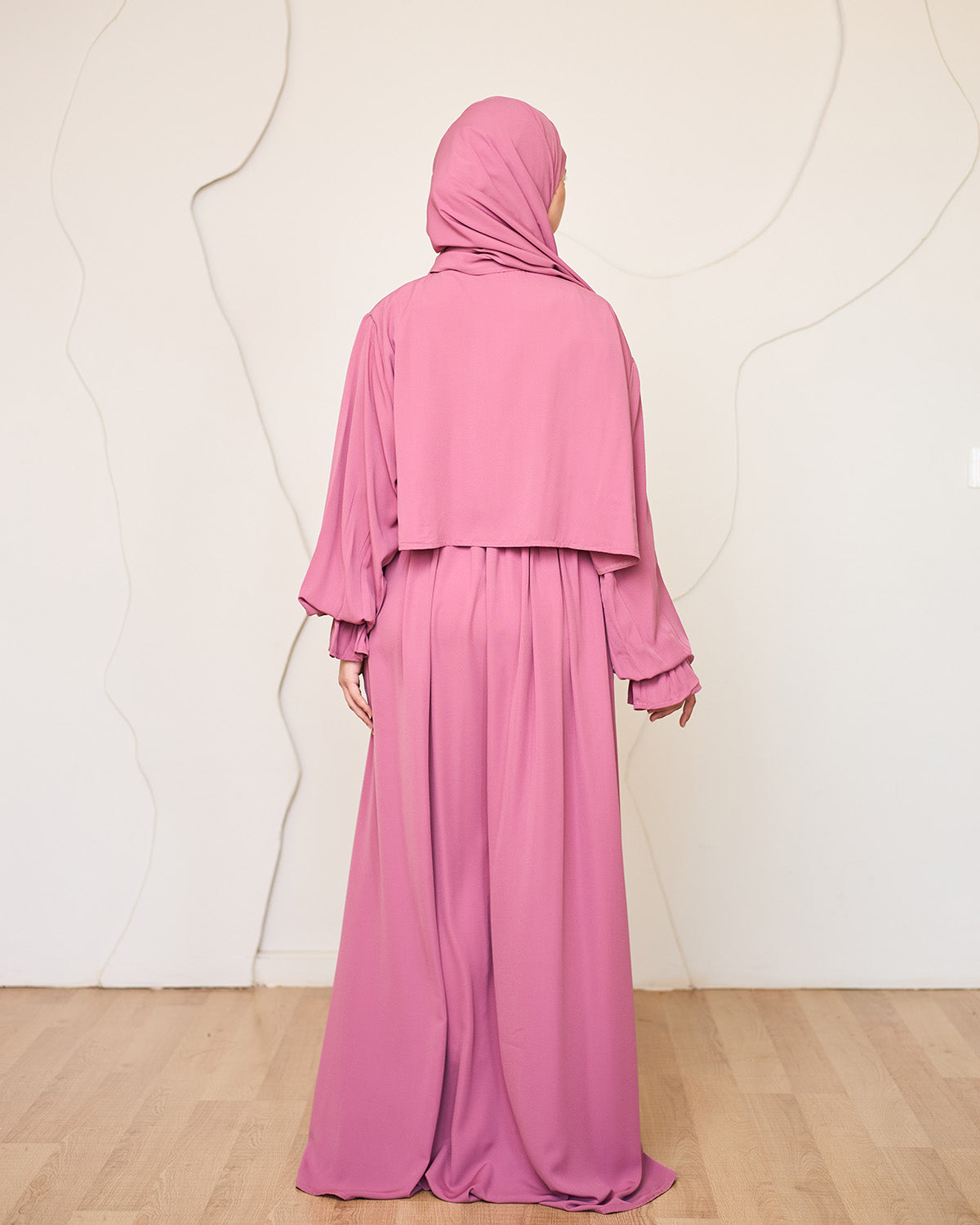 PINK ROSE CREPE DRESSY ISDAL