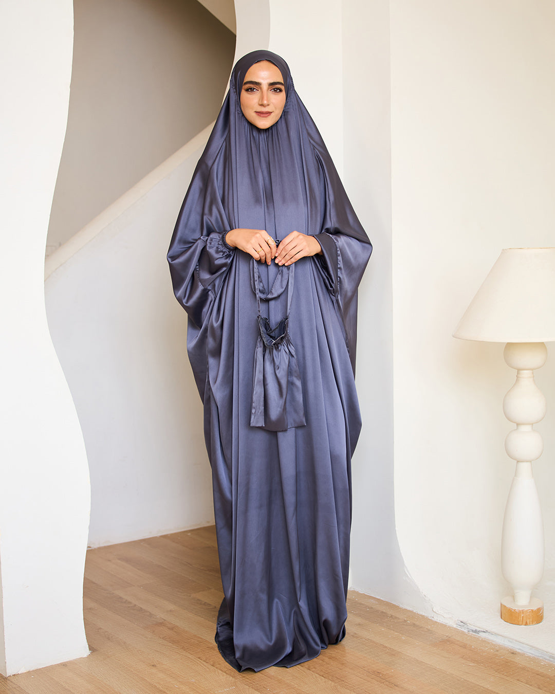 GREY SATIN MALHAFA ISDAL