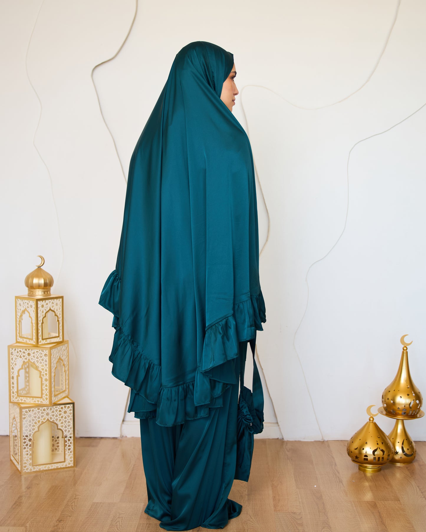 TEAL SATIN SET ISDAL