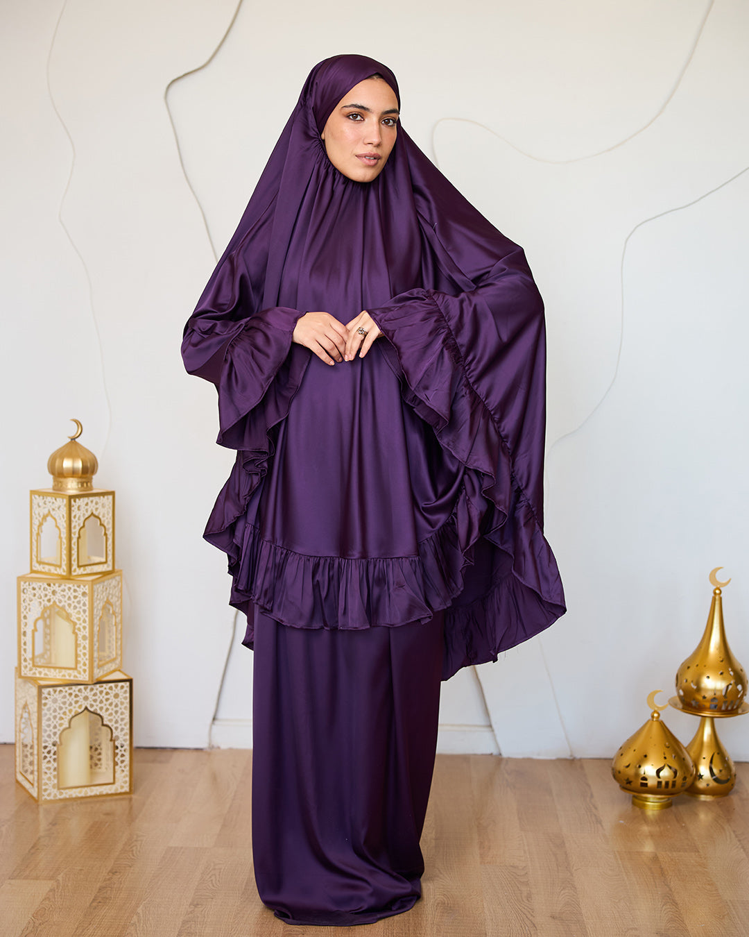 PURPLE SATIN SET ISDAL