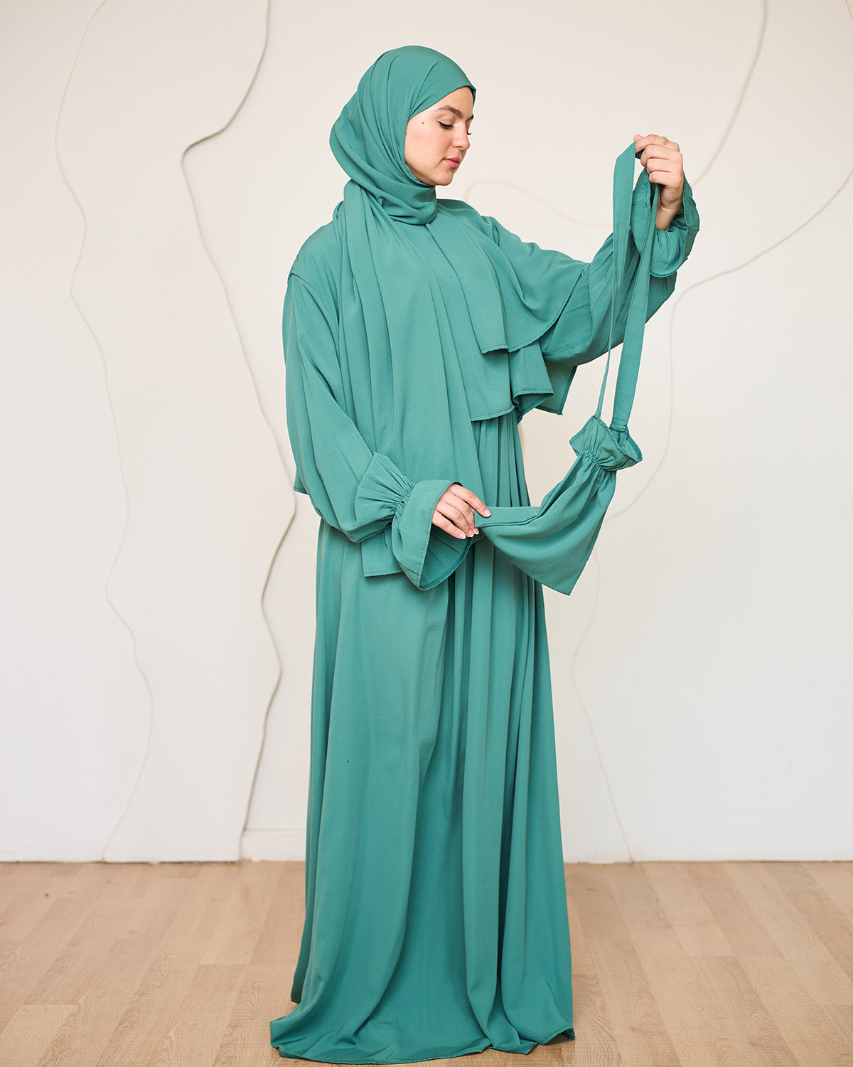 GREEN CREPE DRESSY ISDAL