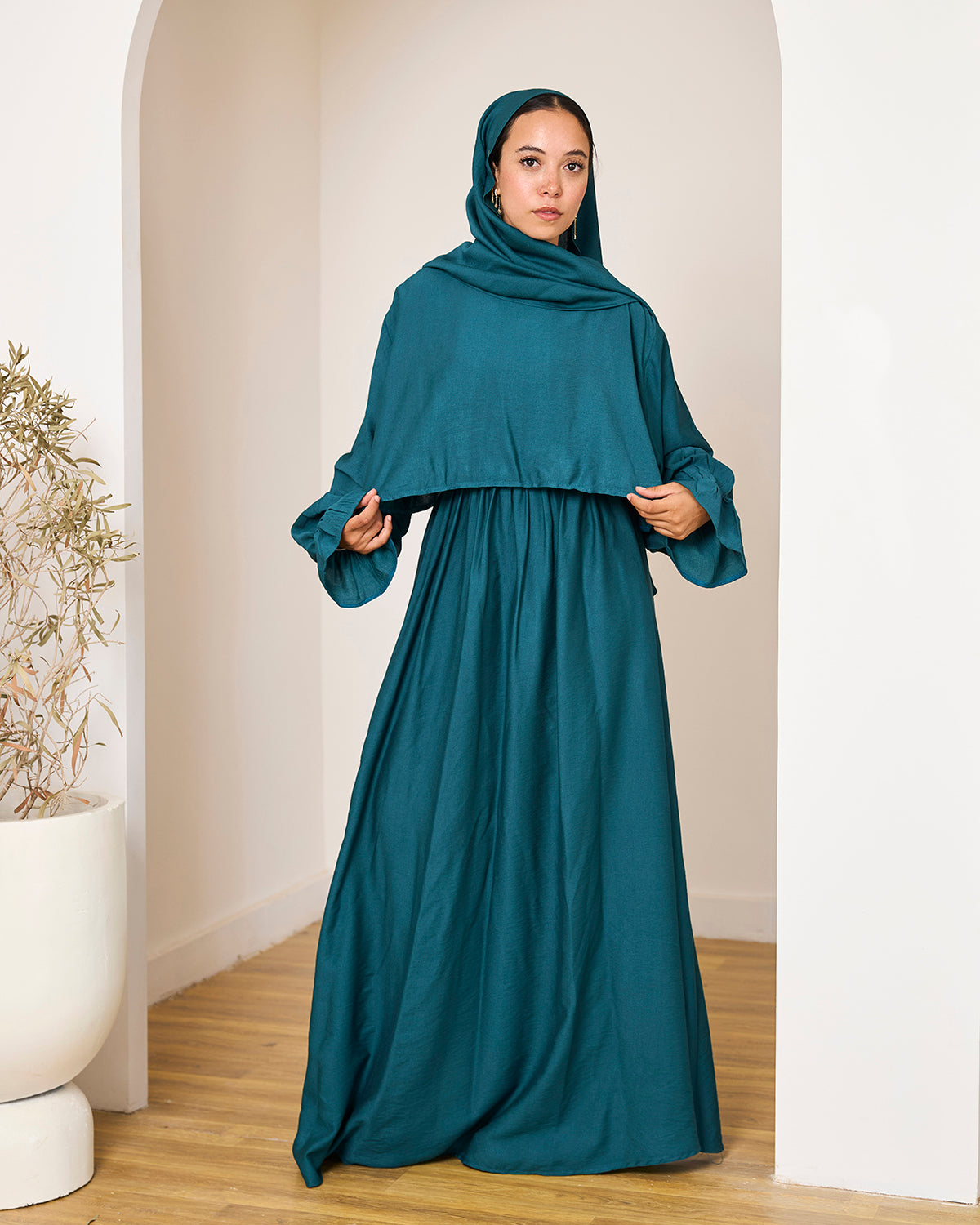 TEAL LINEN DRESSY ISDAL