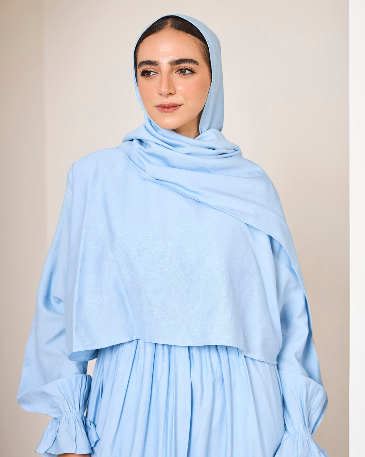 BABY BLUE LINEN DRESSY ISDAL