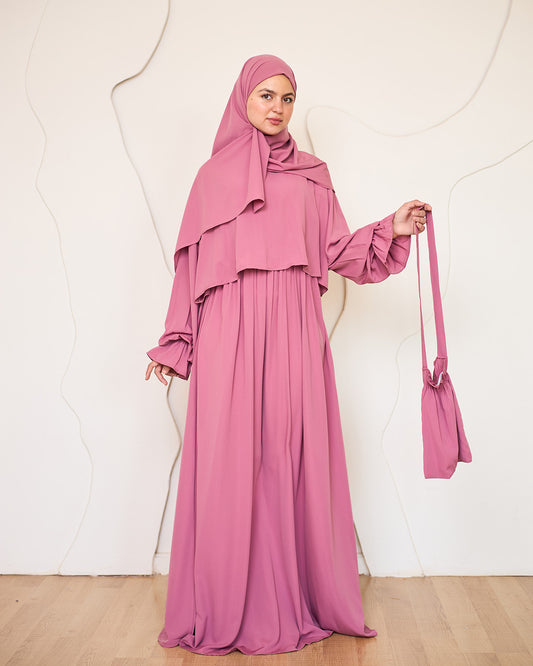 PINK ROSE CREPE DRESSY ISDAL
