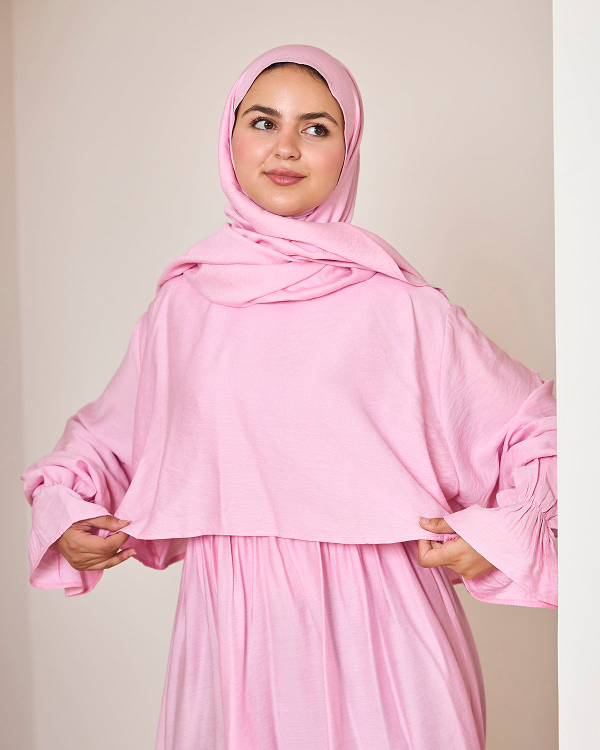 BABY PINK LINEN DRESSY ISDAL