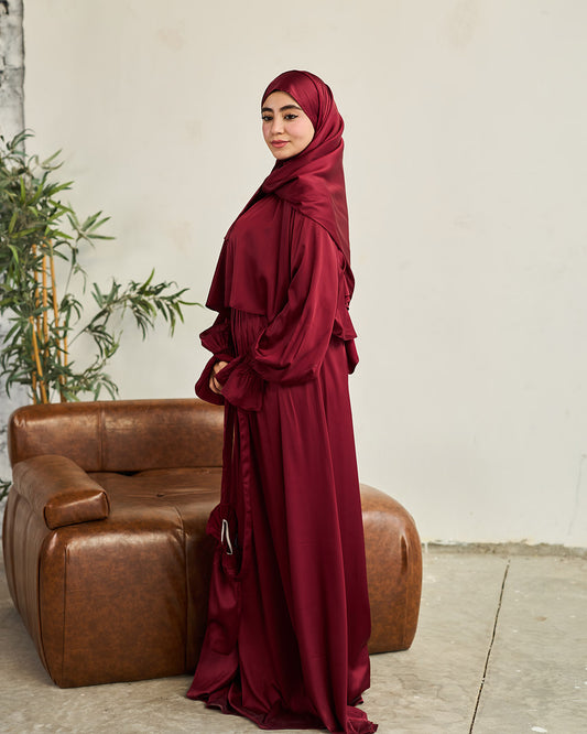MAHOGANY JAM SATIN DRESS ISDAL