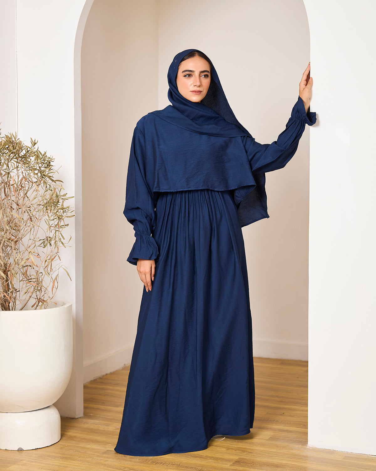 NAVY LINEN DRESSY ISDAL