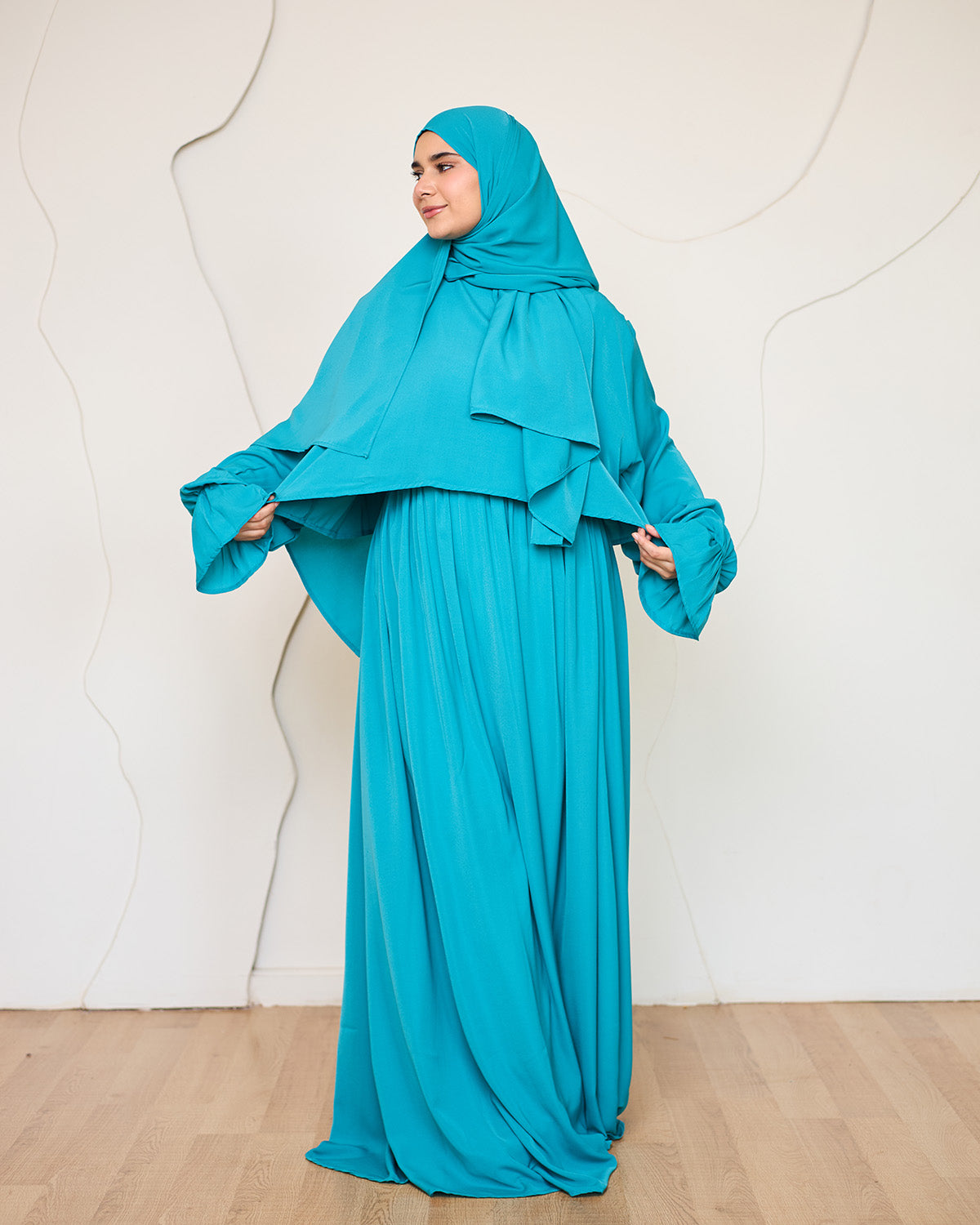 TURQUOISE CREPE DRESSY ISDAL