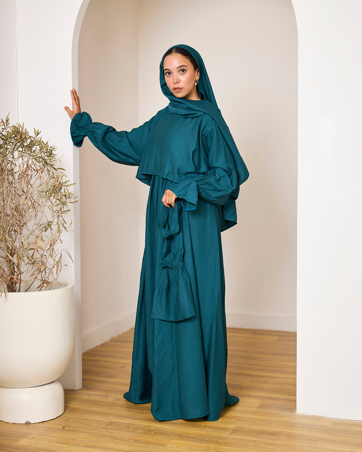 TEAL LINEN DRESSY ISDAL