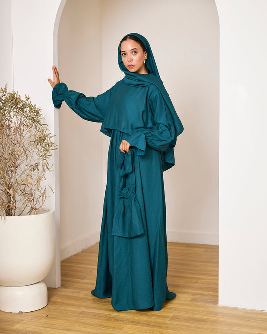 TEAL LINEN DRESSY ISDAL