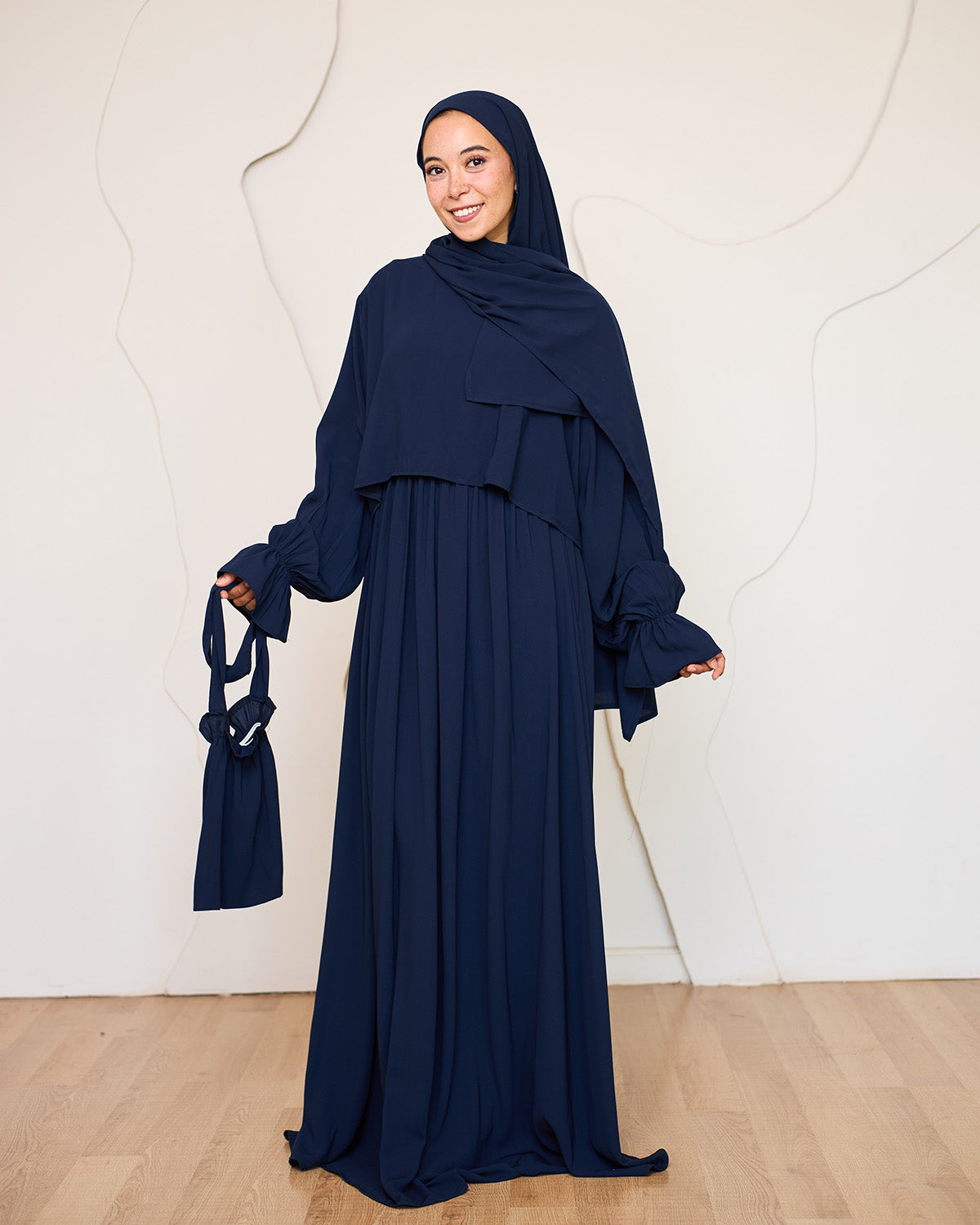 NAVY BLUE CREPE DRESSY ISDAL
