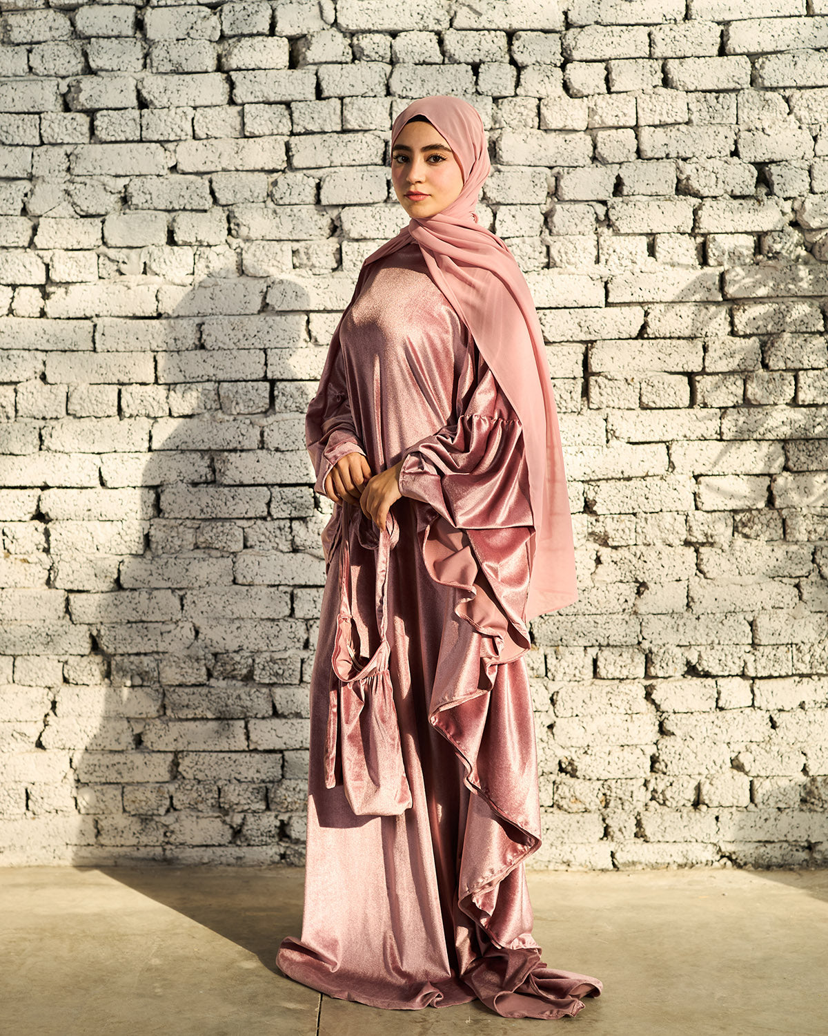 PINK VELVET RUFFLES ISDAL