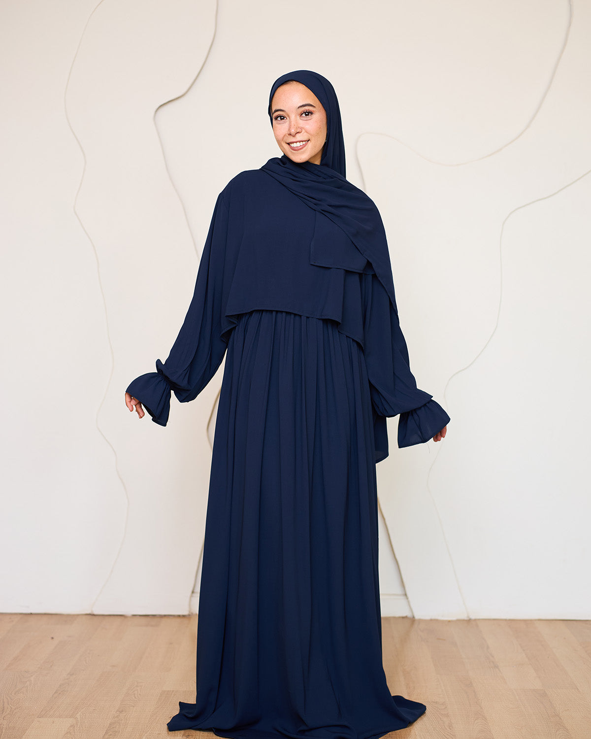 NAVY BLUE CREPE DRESSY ISDAL