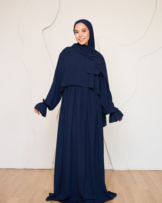 NAVY BLUE CREPE DRESSY ISDAL