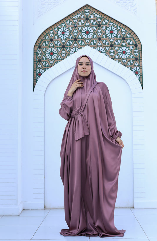 DUSTY PINK SATIN MALHAFA ISDAL