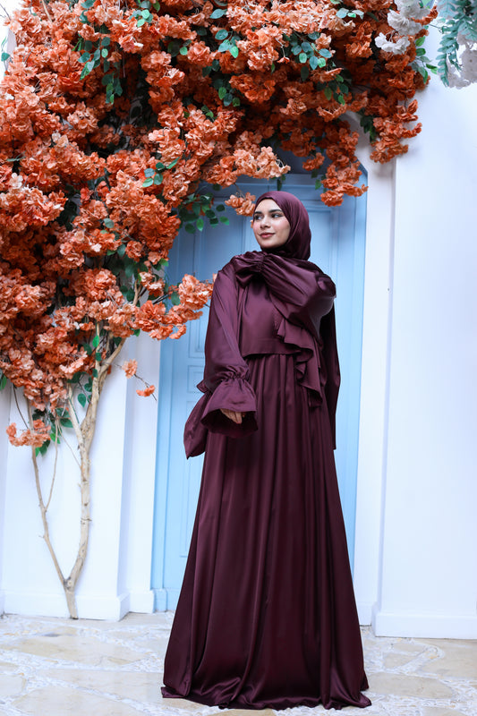 MAHOGANY JAM SATIN DRESS ISDAL